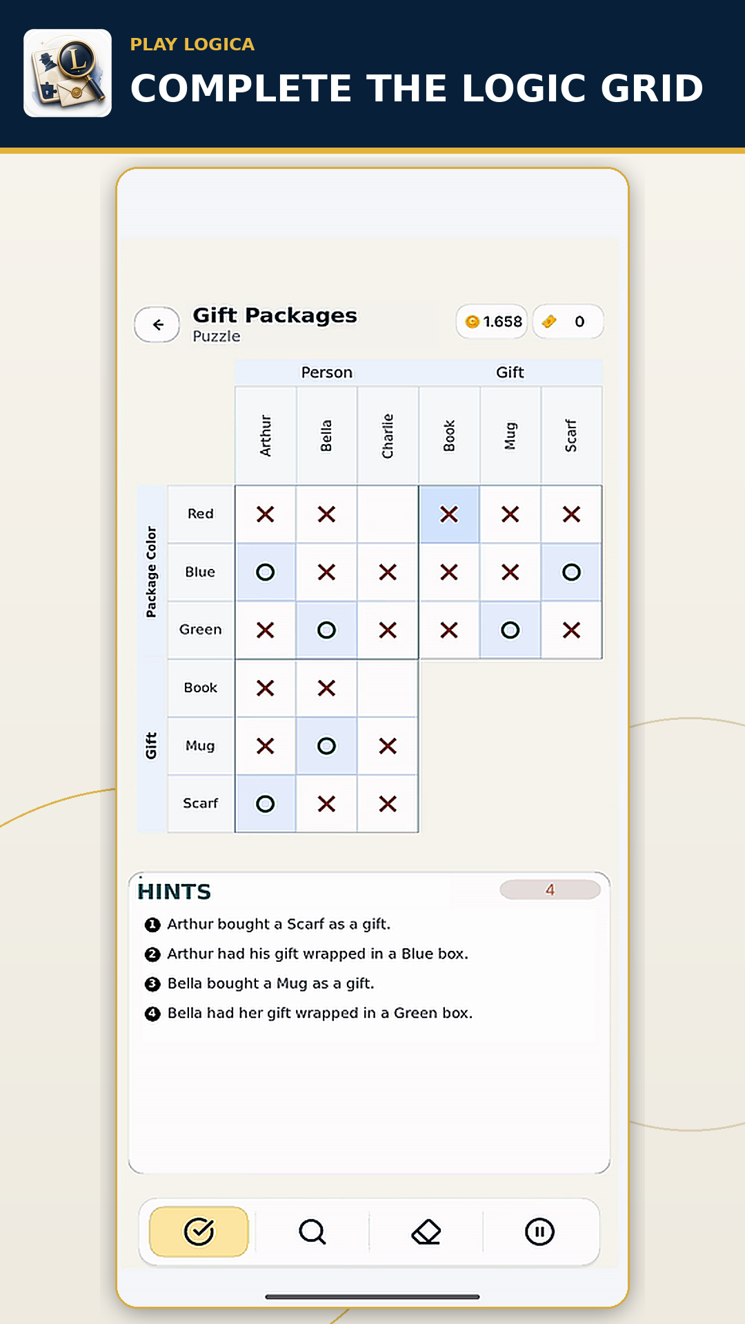 Play Logica logic grid screenshot